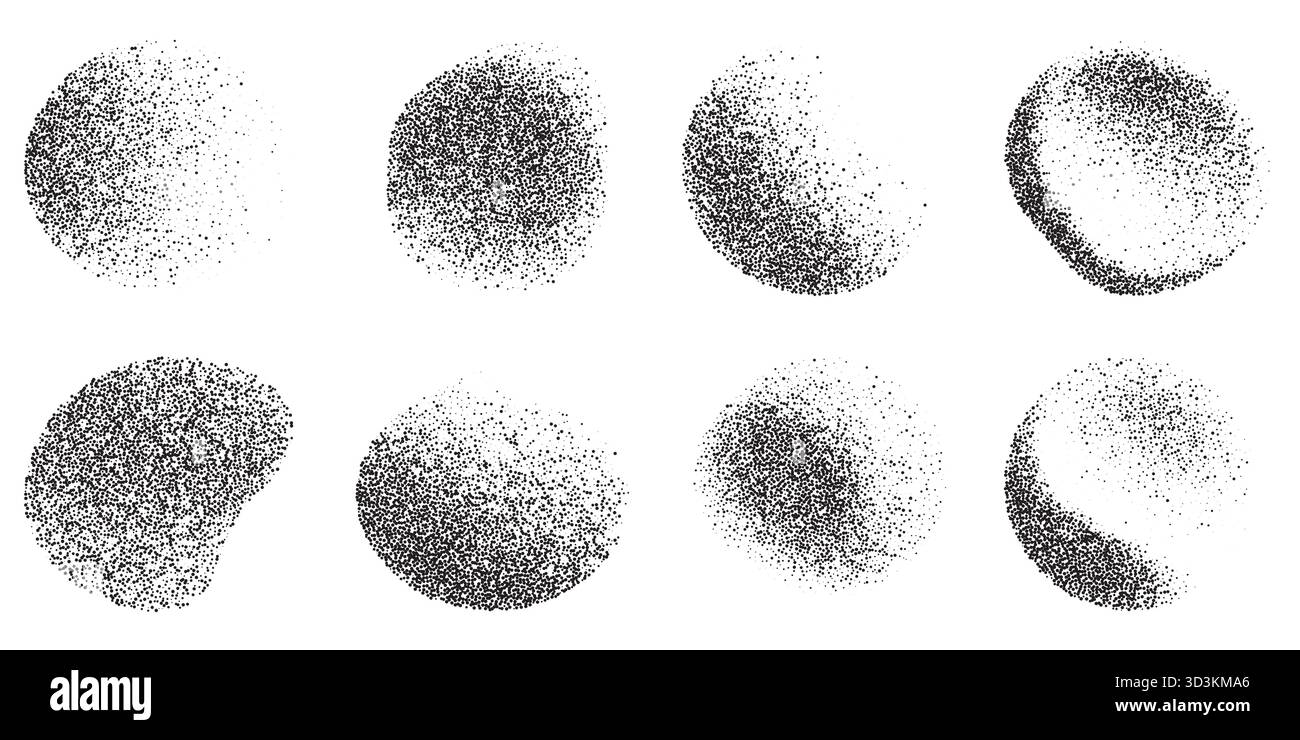 Sfondo sgranato Blob Pattern. Elementi di disturbo rotondi con texture grintosa per design di stampa bg. Illustrazione Vettoriale