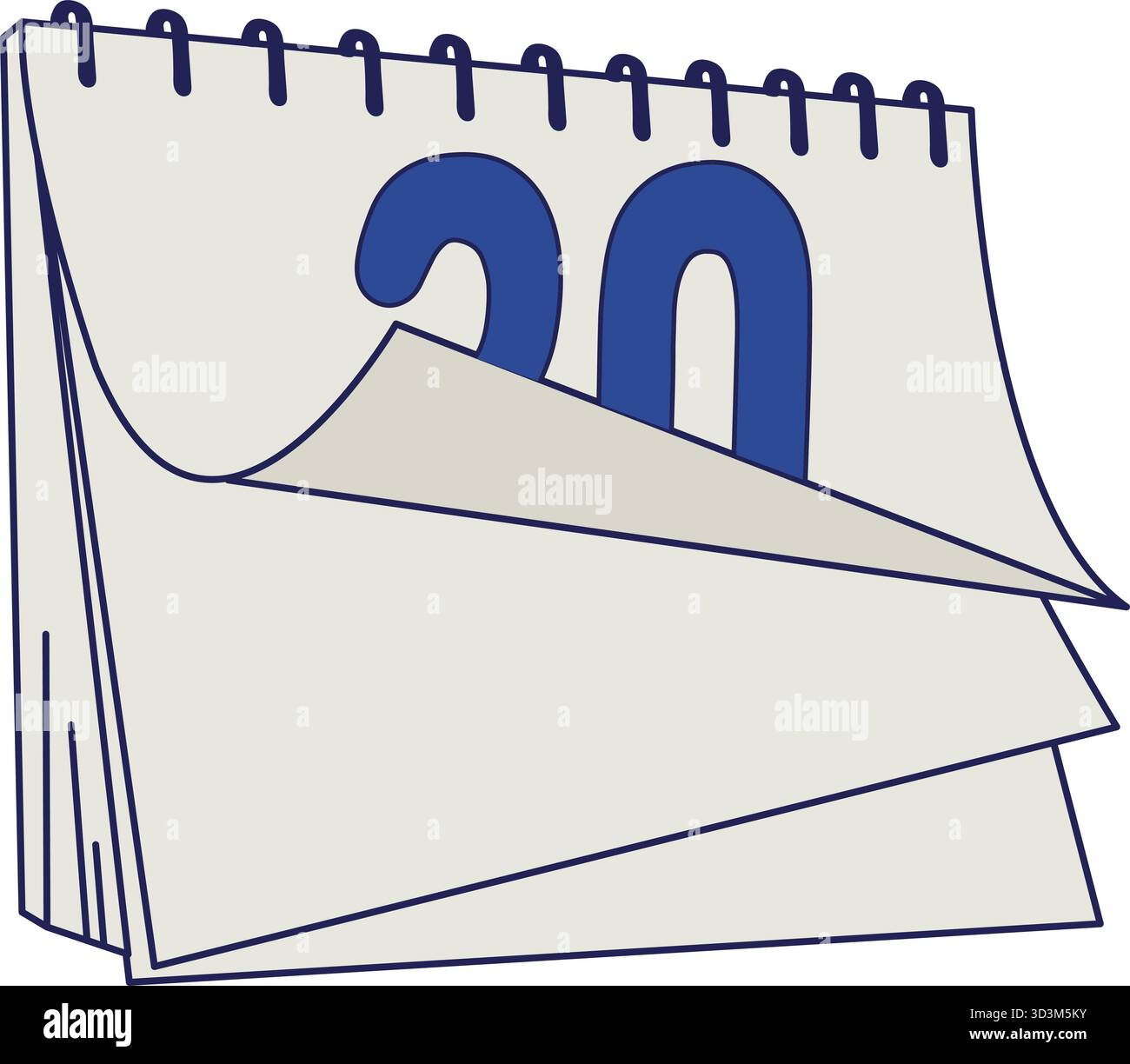 Illustrazione del calendario minimale di Vector Desk: Icona di Office Planner, concetto di organizzazione aziendale e gestione del tempo Illustrazione Vettoriale
