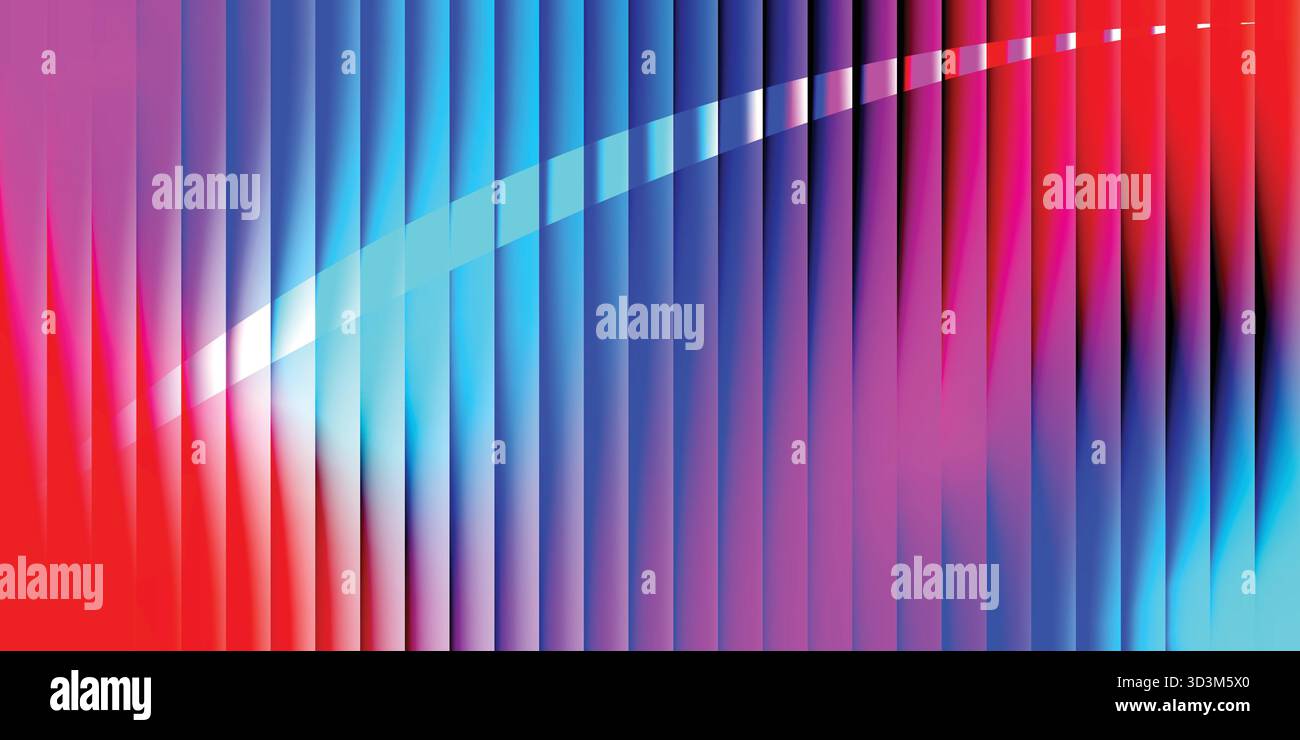 Futuristica sfumatura RGB ondulata sfondo con strisce di luce curve uniformi ed effetti di movimento per arte digitale, branding tecnologico e Creative V. Illustrazione Vettoriale