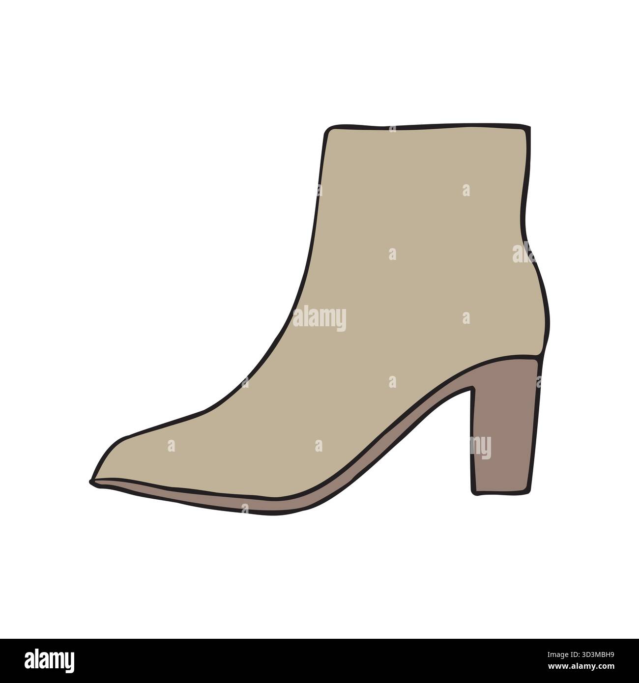 Stivaletti colorati disegnati a mano vettoriali isolati su sfondo bianco Illustrazione Vettoriale