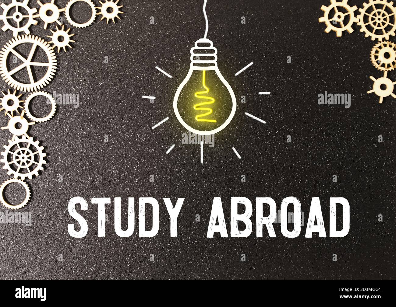 Scrittura a mano Studio all'estero con marcatore, concetto Foto Stock