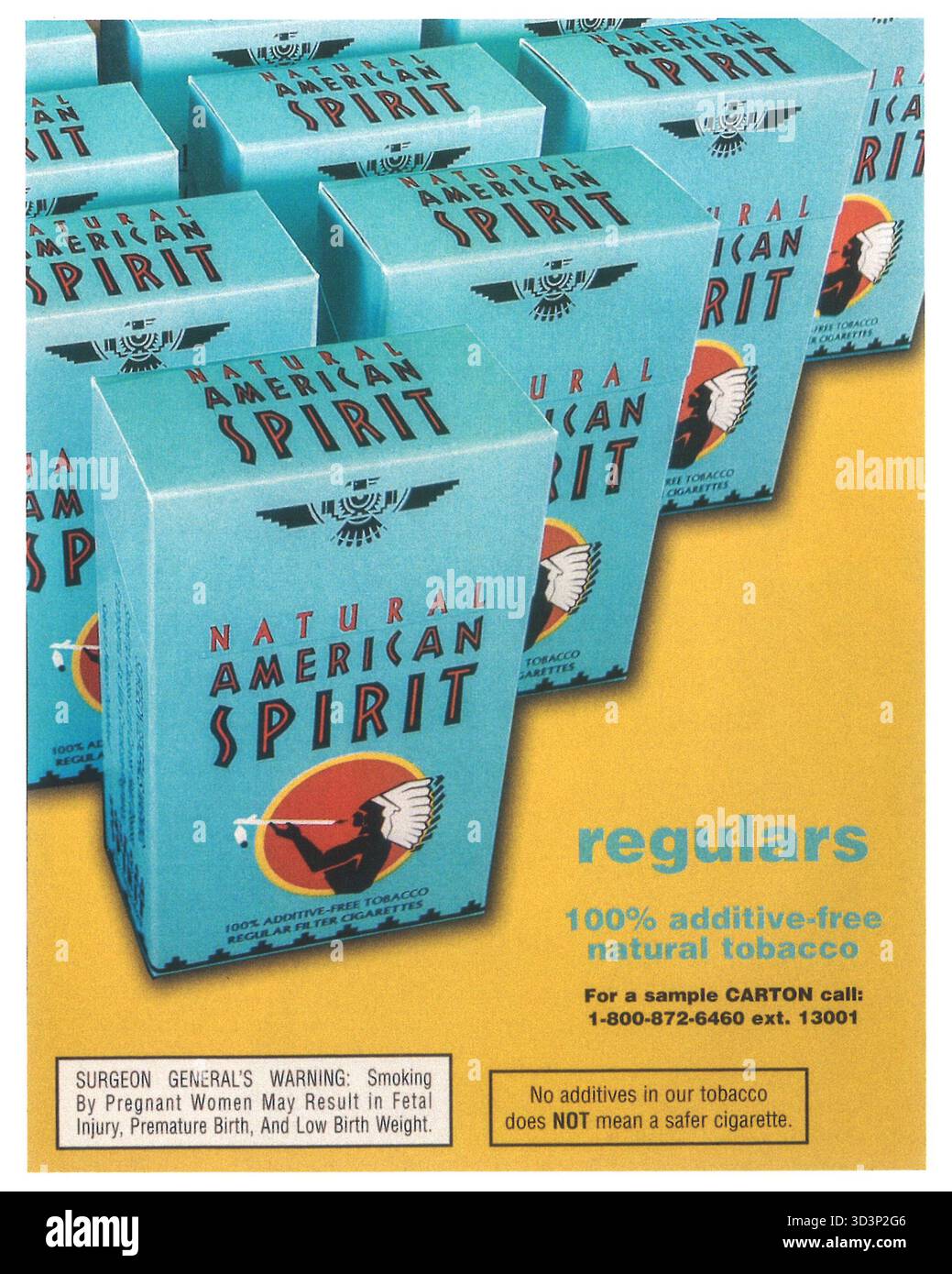 2003 Natural American Spirit sigarette regolari Foto Stock