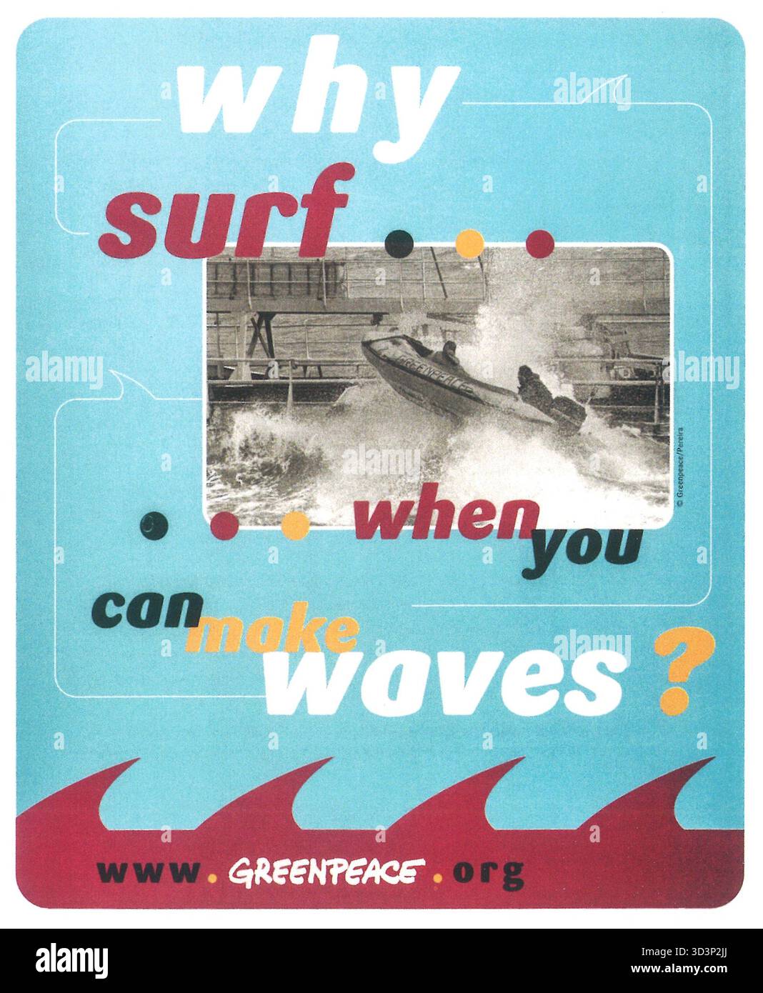 2000 Greenpeace promo, un'organizzazione di campagna globale che utilizza proteste pacifiche e comunicazione creativa per esporre i problemi ambientali Foto Stock