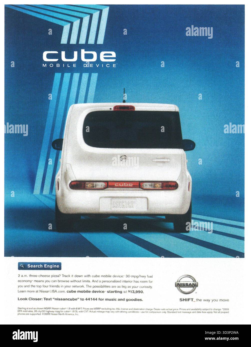 2009 annuncio Nissan Cube mini MPV Foto Stock