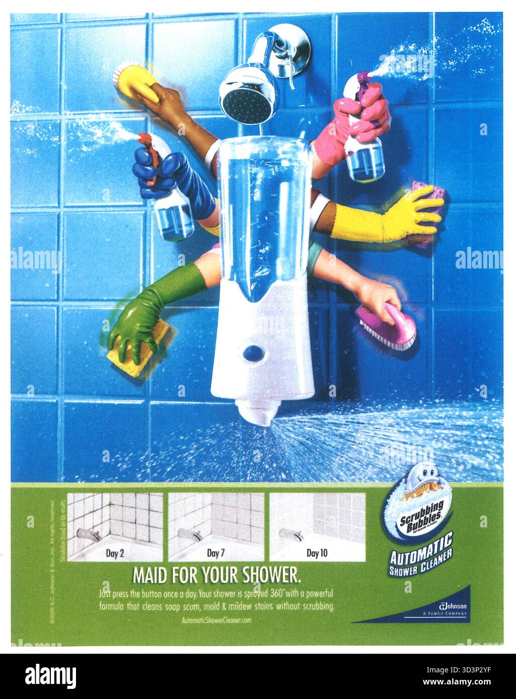 2006 annuncio Scrubbing Bubbles Automatic Shower Cleaner, prodotto da S. C. Johnson & Son Foto Stock
