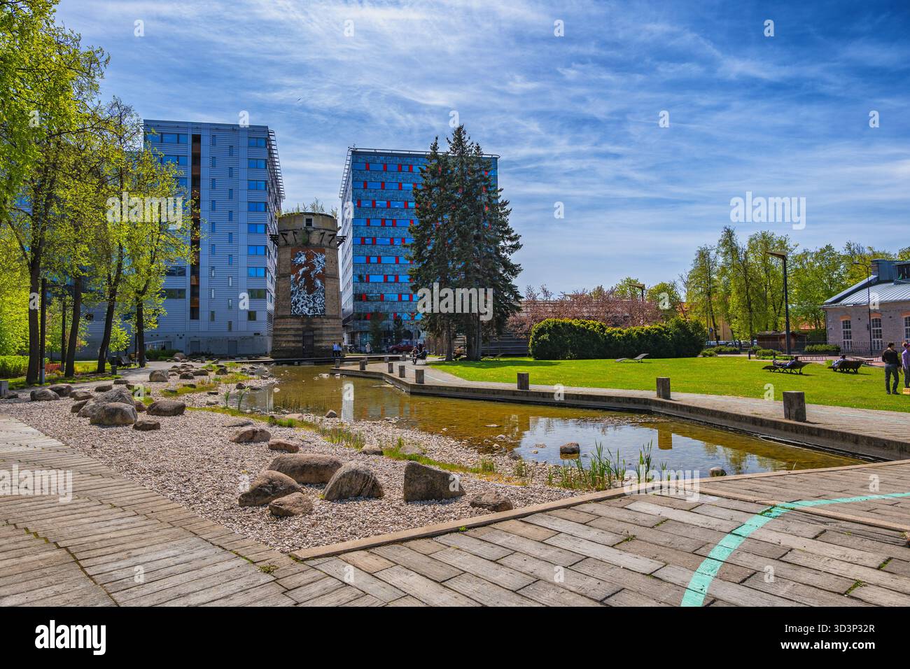 Parco cittadino di Ülemiste a Tallinn, Estonia. Foto Stock