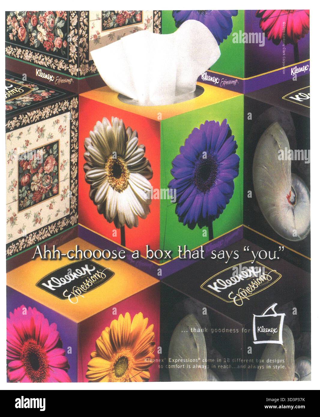 2000 annunci Kleenex Expressions fazzoletti facciali Foto Stock