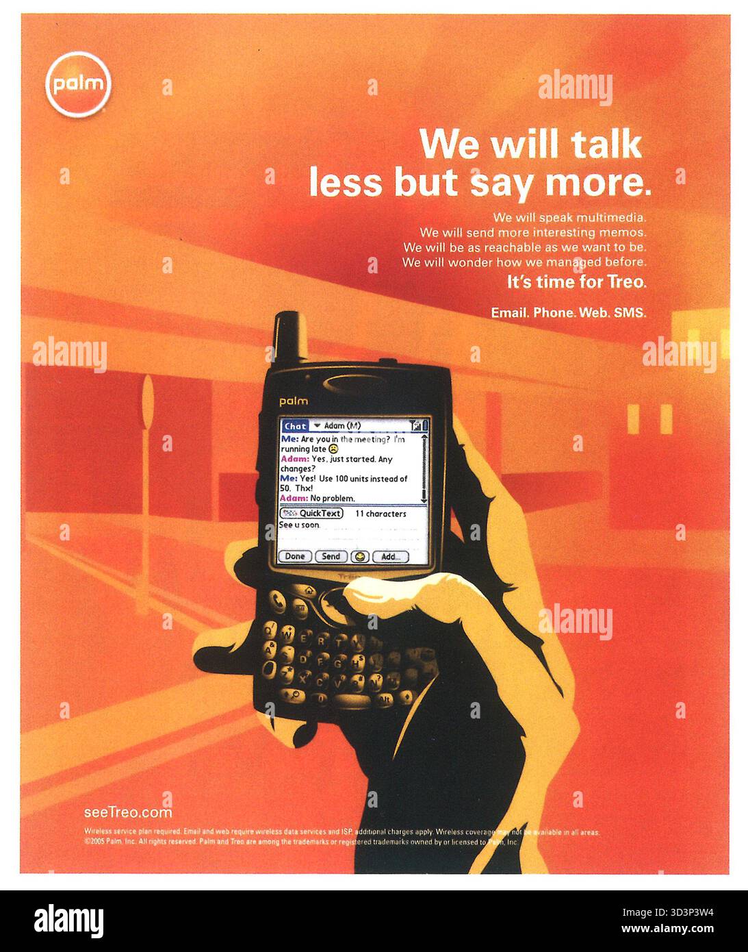 2005 annuncio per smartphone Palm Treo, PDA (Personal Digital Assistant) e dispositivo con combinazione di telefoni Foto Stock