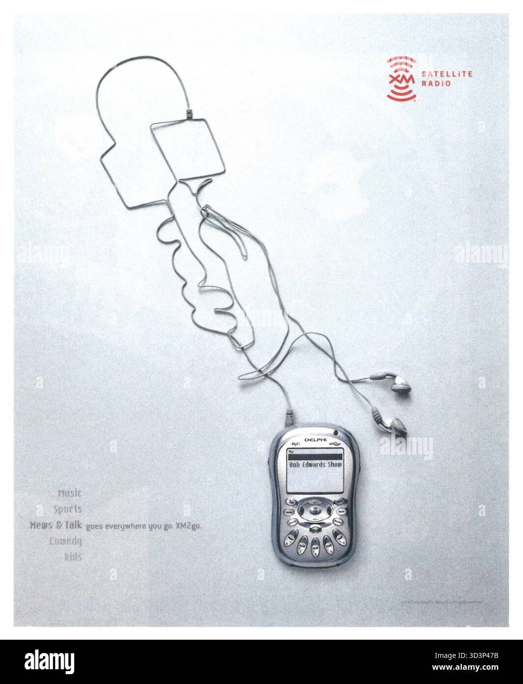 2005 annuncio ricevitore radio satellitare XM portatile Delphi MyFi XM2go Foto Stock