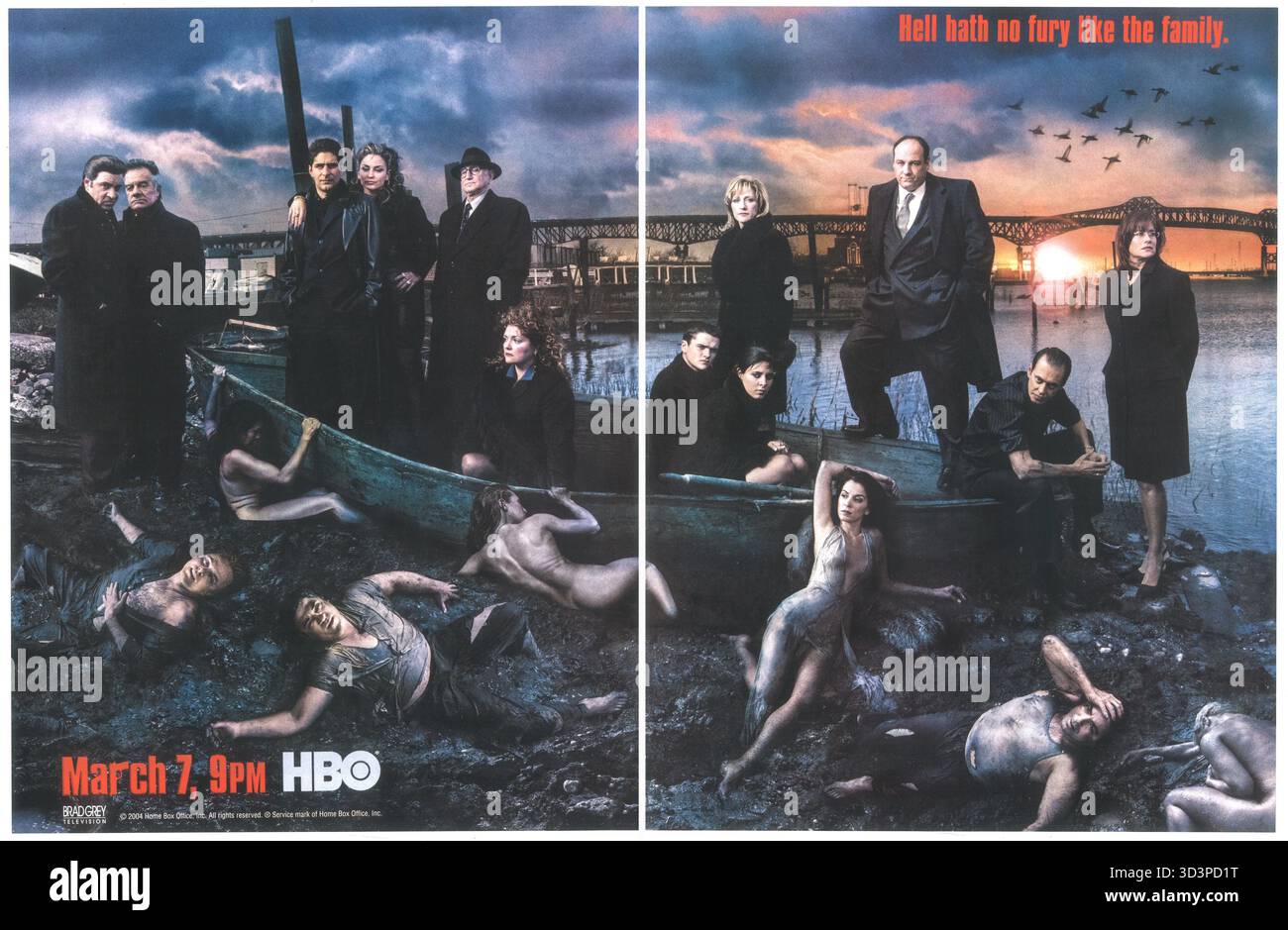 2004 Promo The Sopranos Season 5, è stato trasmesso in anteprima su HBO il 7 marzo, "Hell Hath no Fury Like the Family" Foto Stock