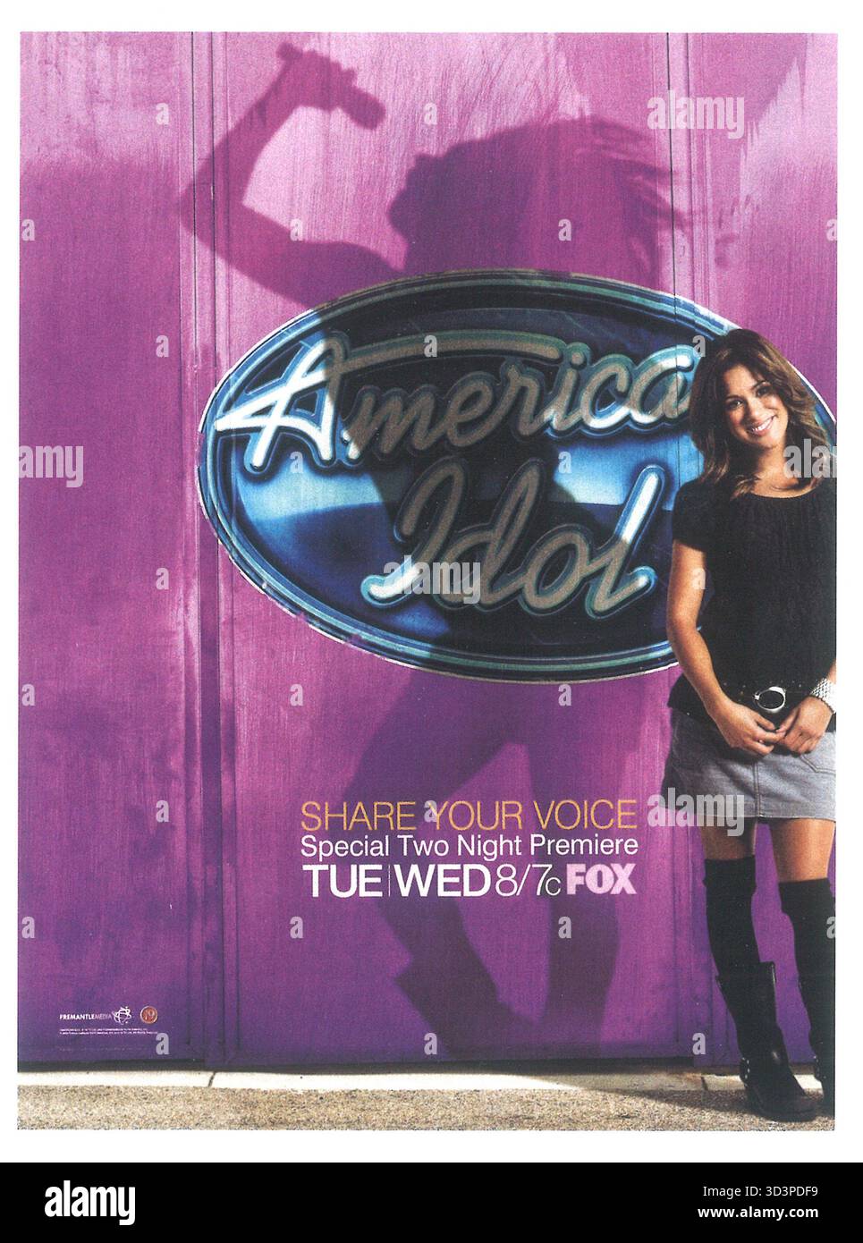 2009 American Idol.reality show televisivo Fox, annuncio speciale di due notti con Amanda Noret Foto Stock