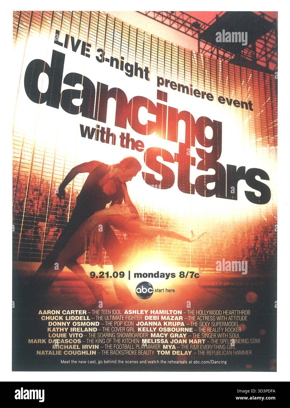2009 Dancing with the Stars reality show promo ABC Live evento in anteprima di 3 notti, stagione 9 è stato presentato in anteprima il 21 settembre Foto Stock