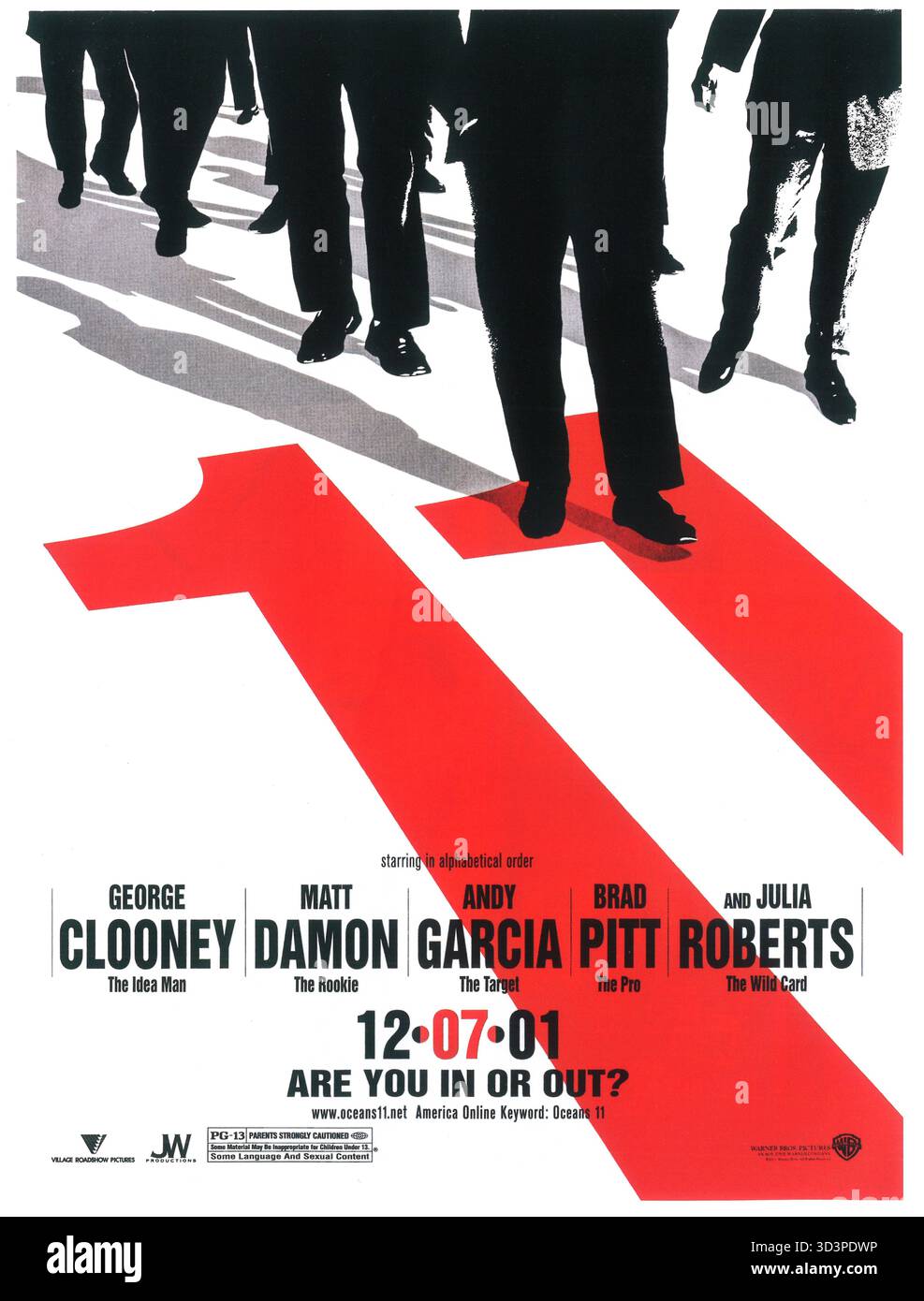 Promo del film Ocean's Eleven del 2001, diretto da Steven Soderbergh Foto Stock