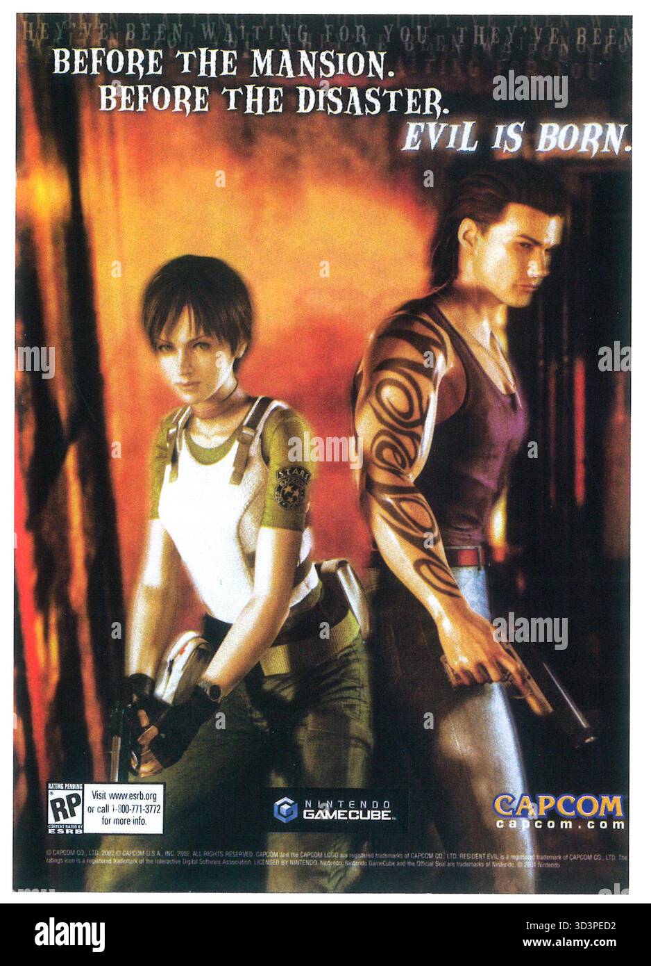 2002 Resident Evil Zero per lo spot di videogiochi Nintendo GameCube Foto Stock