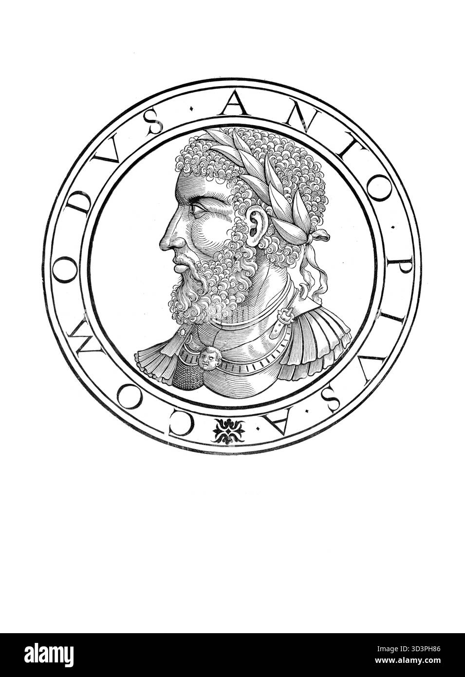 Commodo (Lanuvium, 31 agosto 161 – Roma, 31 dicembre 192), Lucio Aurelio Commodo fu imperatore romano dal 180 al 192, autentica riproduzione restaurata digitalmente da un originale del XIX secolo, data non dichiarata Foto Stock