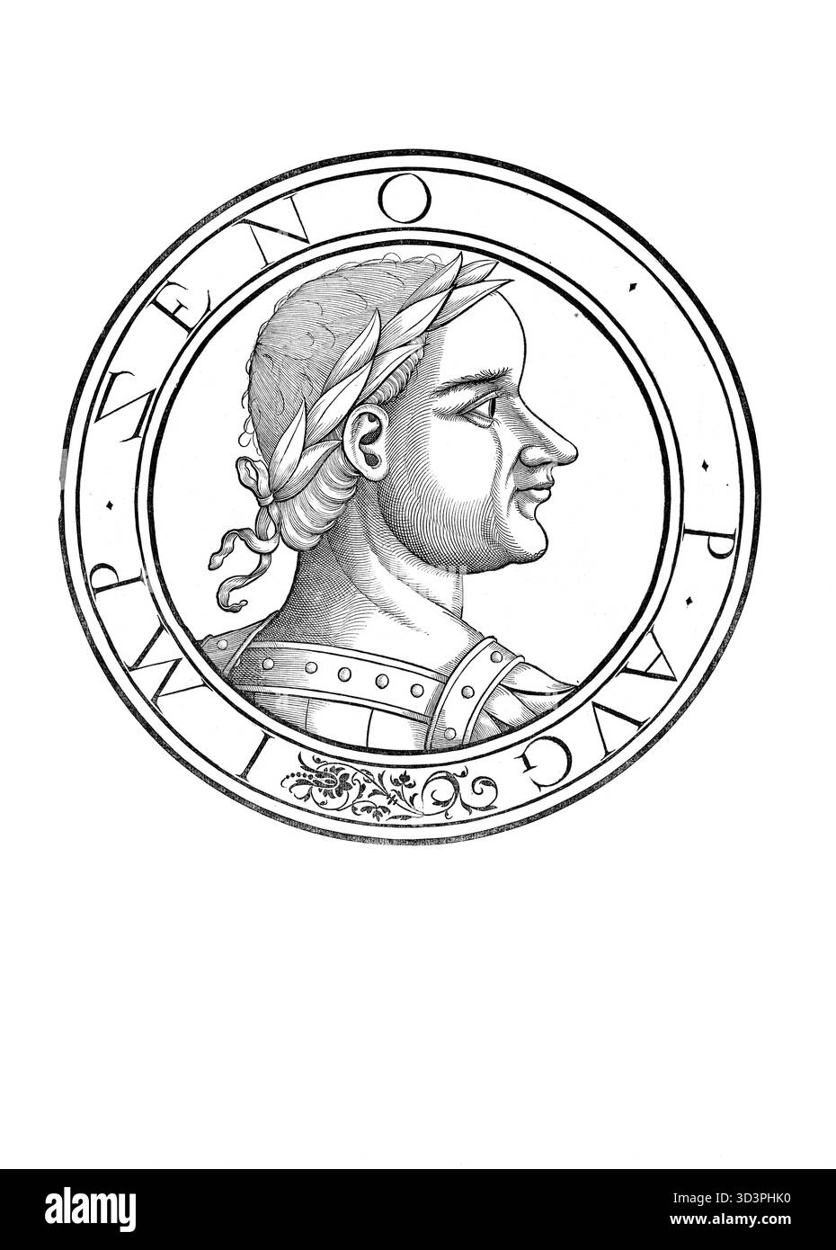 Zenone, Flavio Zenone (– 9 aprile 491), è stato un imperatore romano d'Oriente dal 29 gennaio 474 fino alla sua morte. Riproduzione autentica e restaurata digitalmente da un originale del XIX secolo. Data di registrazione non indicata. Foto Stock