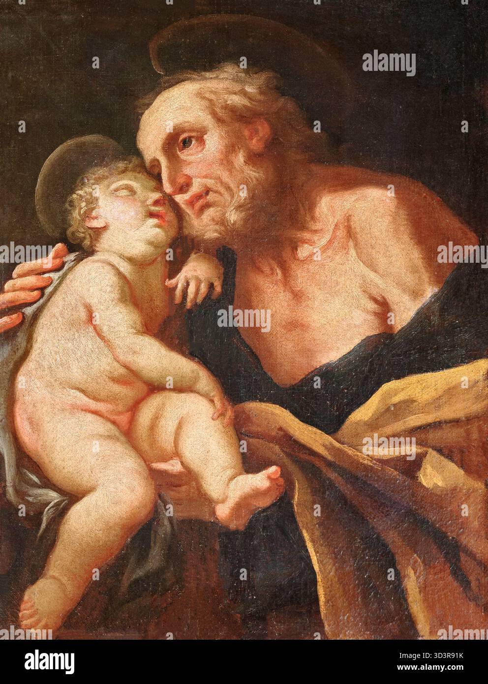 San Giuseppe col bambino - olio su tela - Andrea Miglionico - primi anni del XVIII secolo - Gravina in Puglie (Ba), Pinacoteca della Fondazione Foto Stock