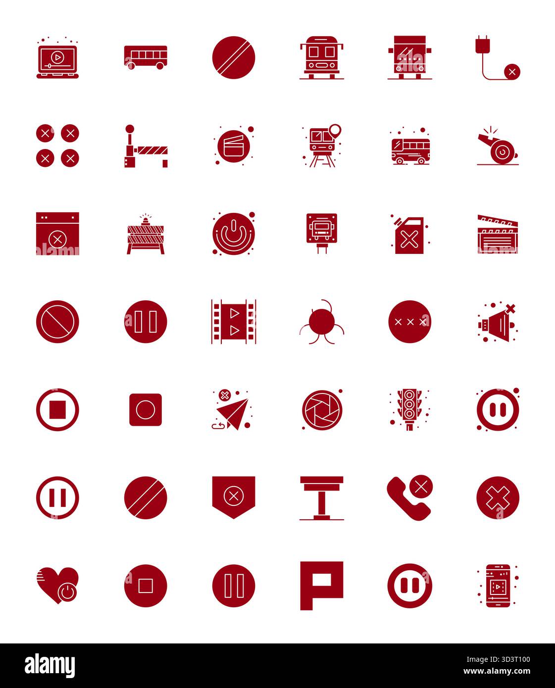 Questa collezione presenta icone vettoriali perfette da 42 PIXEL piene adattate al tema Stop, ottimizzate in formato 256x256 per il design digitale. Illustrazione Vettoriale