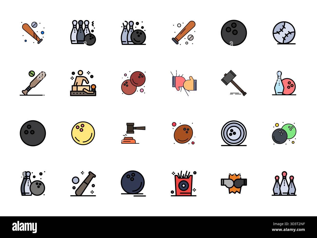 Rivoluzionario set di icone vettoriali allineate a 24 pixel ispirate a Strike, create in formato Flat Line con risoluzione 128x128 per un design all'avanguardia Illustrazione Vettoriale