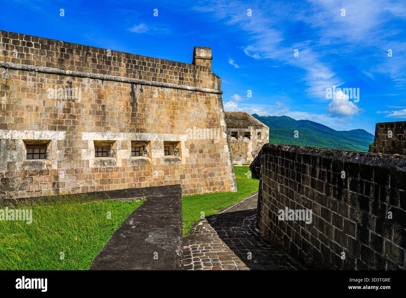 Brimstone Hill Fortress, sito patrimonio dell'umanità dell'UNESCO a Saint Kitts, nei Caraibi Foto Stock