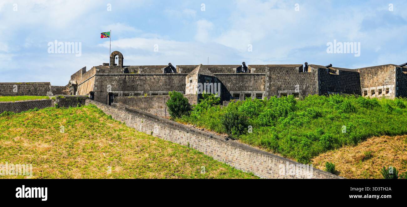 Fort George nella fortezza di Brimstone Hill, patrimonio dell'umanità dell'UNESCO a Saint Kitts, nei Caraibi Foto Stock