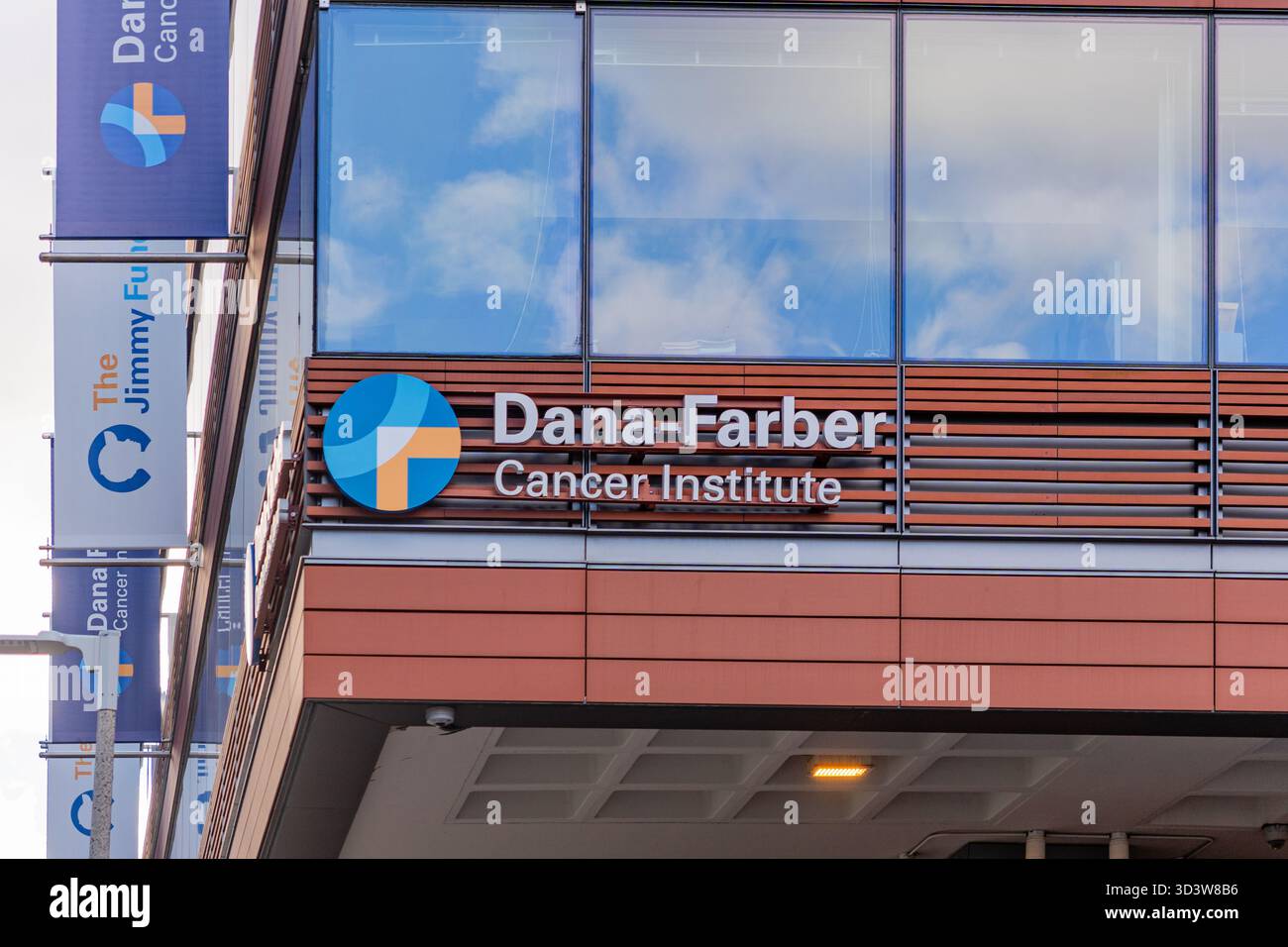 Boston, ma, US-26 ottobre 2025: Firma sul Dana Farber Cancer Institute nella Longwood Medical area di Boston. Foto Stock