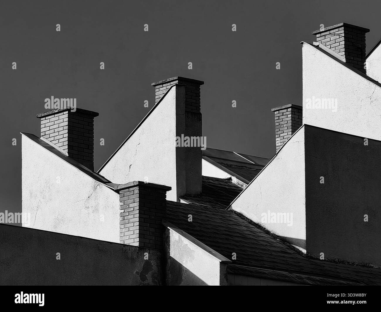 Ritmo sul tetto. Tonalità monocromatiche. Foto Stock