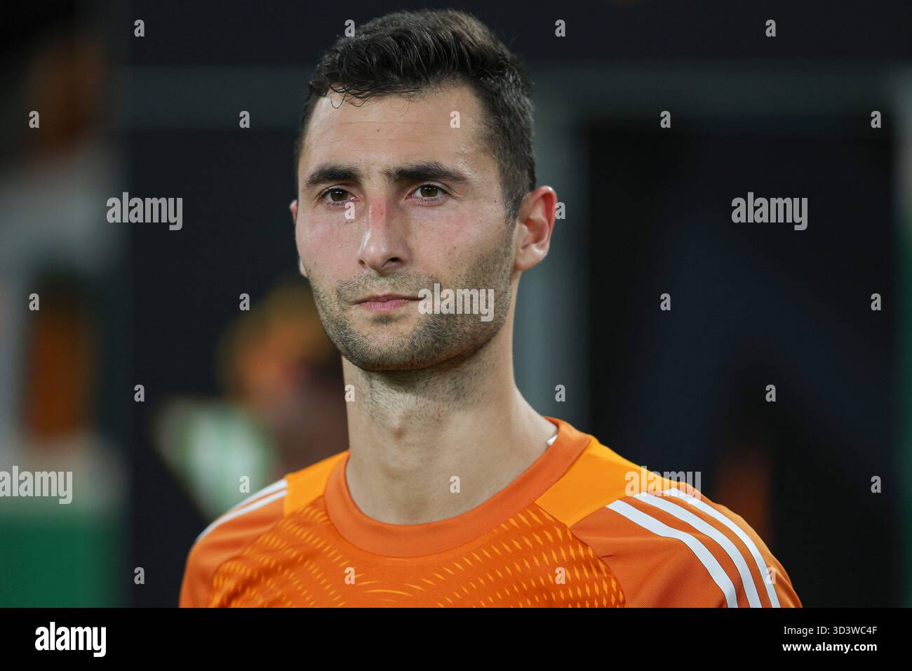 Siviglia, Spagna. 7 novembre 2025. Dominik Greif dell'Olimpique Lyonnais durante la partita di UEFA Europa League, tra Real Betis e Olympique Lyonnais, Matchday 4, giocata allo stadio la Cartuja il 6 novembre 2025 a Siviglia, Spagna. (Foto di Colas Buera/PRESSIN) credito: PRESSINPHOTO SPORTS AGENCY/Alamy Live News Foto Stock