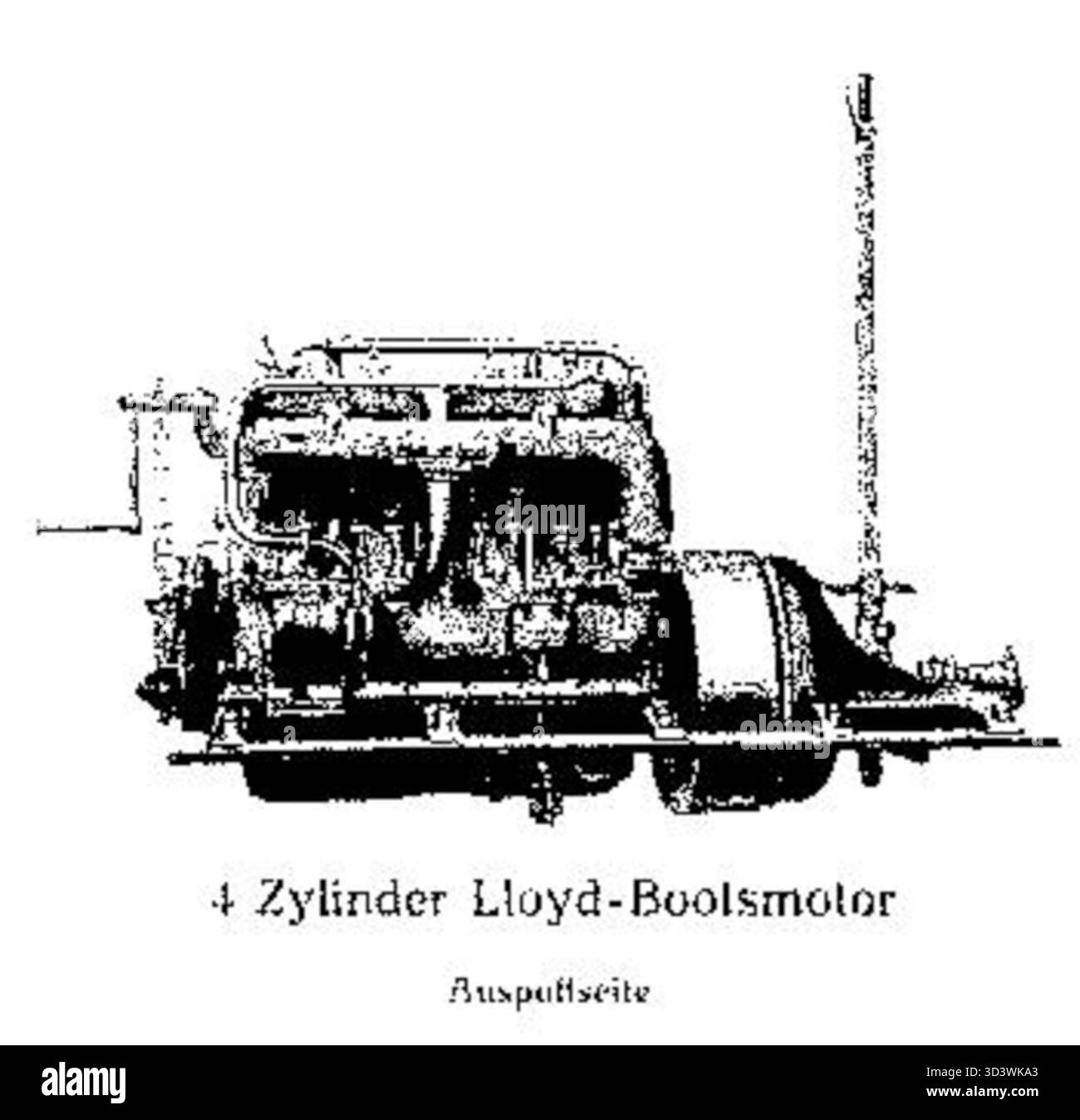 Questa immagine raffigura il NAMAG Lloyd-Bootsmotor del 1910. Il bootMotor era un tipo di motore per imbarcazioni motorizzate utilizzato per vari scopi marittimi, mostrando il progresso nella tecnologia dei motori marini all'epoca. Foto Stock