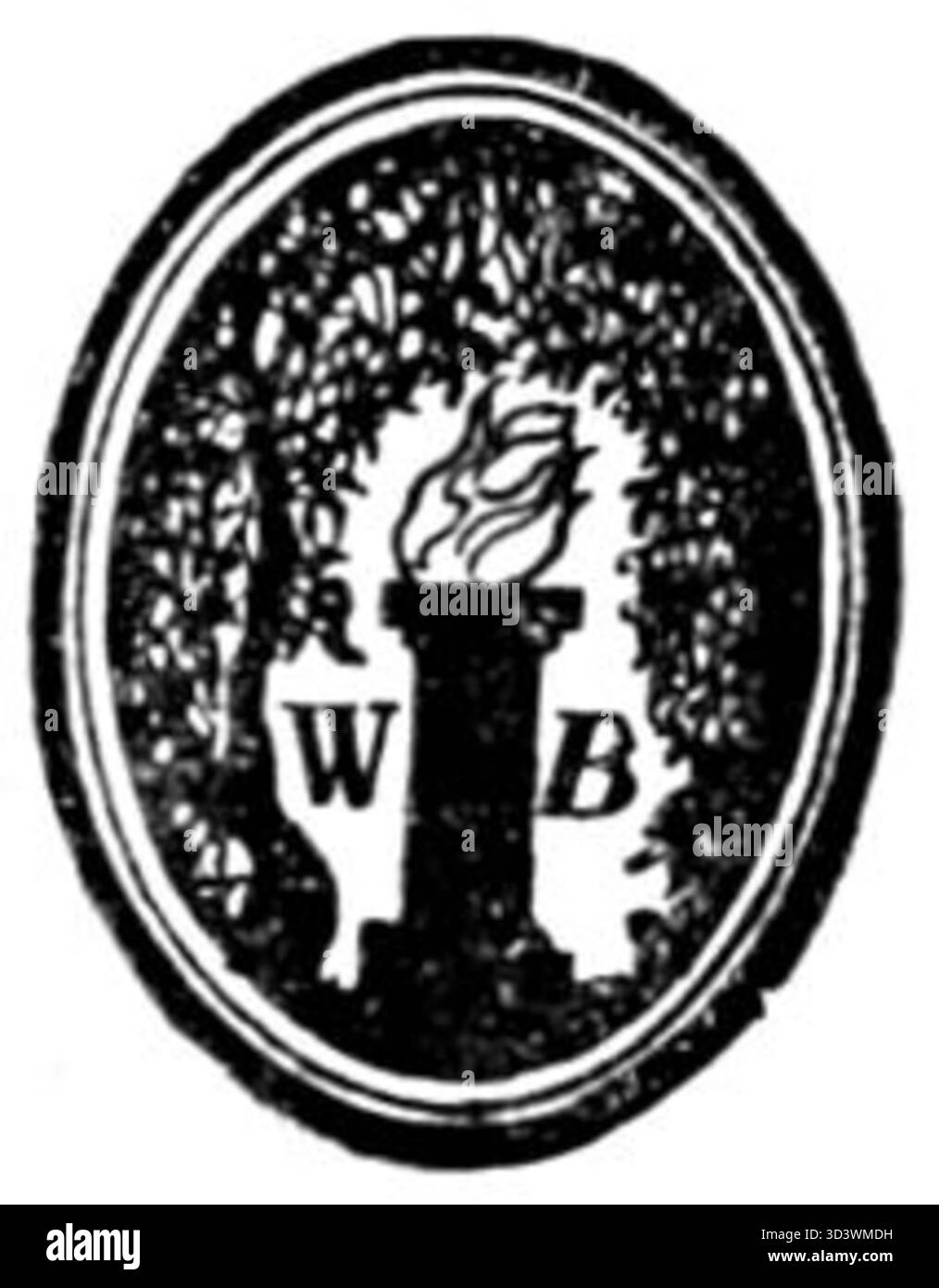 Il logo del 1923 della *Wydawnictwo Bibljofilijne*, una casa editrice polacca, che mostra il suo design tipografico e il suo significato culturale nel mondo letterario polacco. Foto Stock