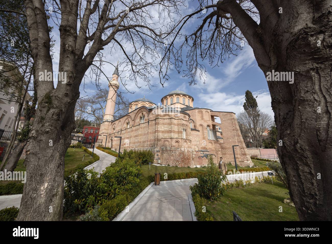 La chiesa di Chora, ora moschea di Kariye, è una chiesa di epoca bizantina famosa per i suoi mosaici ornati e gli affreschi raffiguranti scene religiose e cristiane. Foto Stock