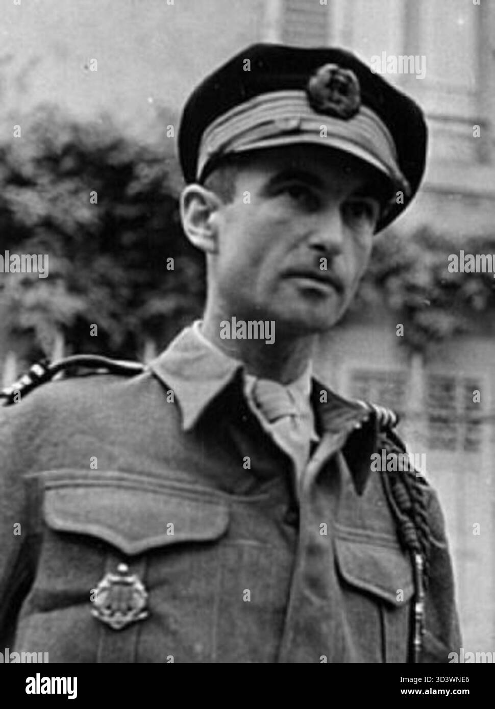 Pierre de Morsier (1908-1991) fu un ufficiale delle forze francesi libere e un Compagnon de la Libération. Questo ritratto, realizzato intorno al 1945, mette in evidenza i suoi contributi durante la seconda guerra mondiale e il suo distinto servizio militare nella resistenza francese. Foto Stock