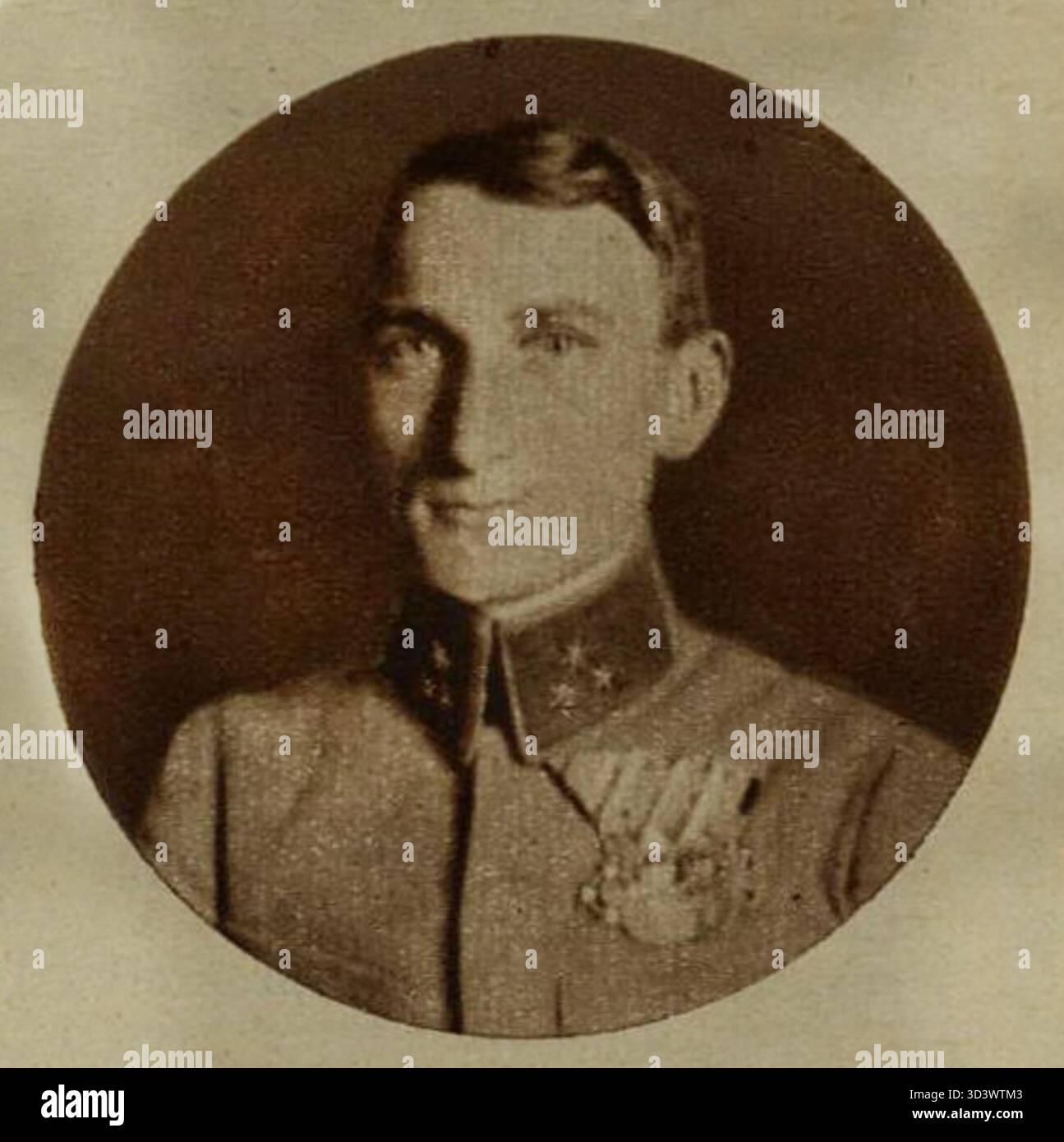 Una foto di Rudolf Lukas (1886-1938), un ufficiale militare dell'esercito austro-ungarico e cecoslovacco, raffigurato come modello per il personaggio Lukas nel famoso libro di Hašek "il destino del buon soldato Svejk". Foto Stock