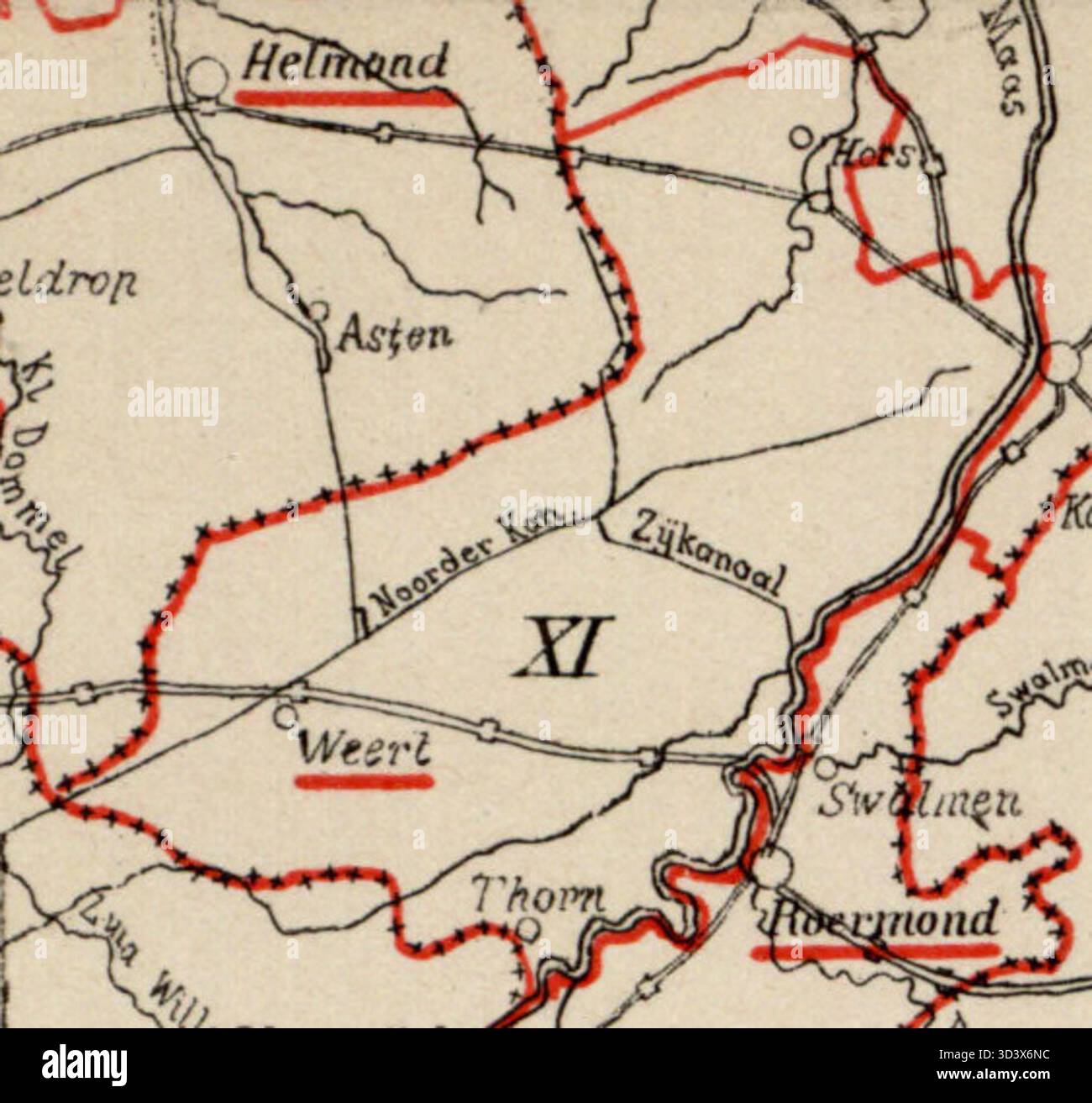 Il distretto elettorale di Weert è stato istituito intorno al 1888 per l'elezione dei membri alla camera dei rappresentanti olandese. Foto Stock