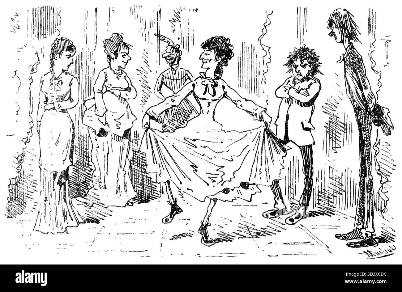 Un'illustrazione del 1880 tratta dalla storia "Modrzejowska z Odrzykrowia" di Klemens Junosza, creata da un artista anonimo. Foto Stock