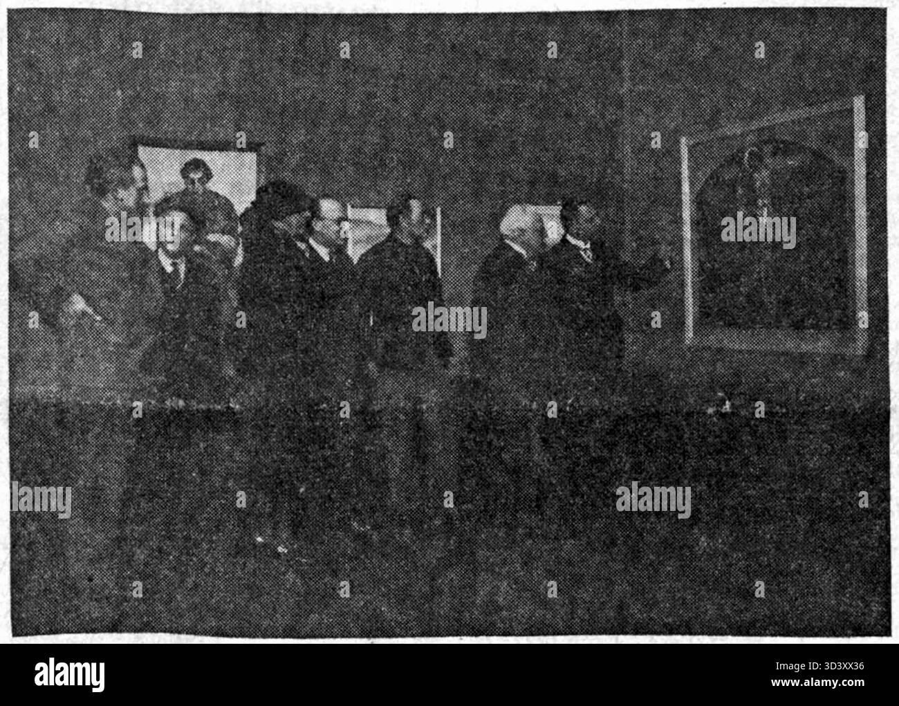 L'inaugurazione della mostra di Vereniging De Brug, in occasione del suo decimo anniversario, si è svolta presso lo Stedelijk Museum di Amsterdam il 21 gennaio 1936. L'evento ha caratterizzato opere di artisti olandesi, evidenziando il contributo del gruppo alla scena artistica modernista. Foto Stock