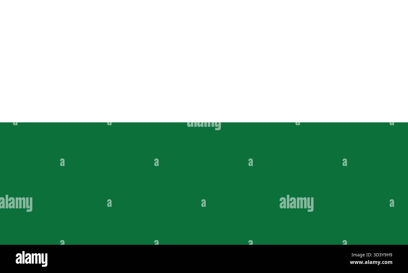 Bandiera della Sassonia, Germania: Strisce orizzontali verdi e bianche con stemma, patrimonio regionale, cultura tedesca, emblema storico Illustrazione Vettoriale