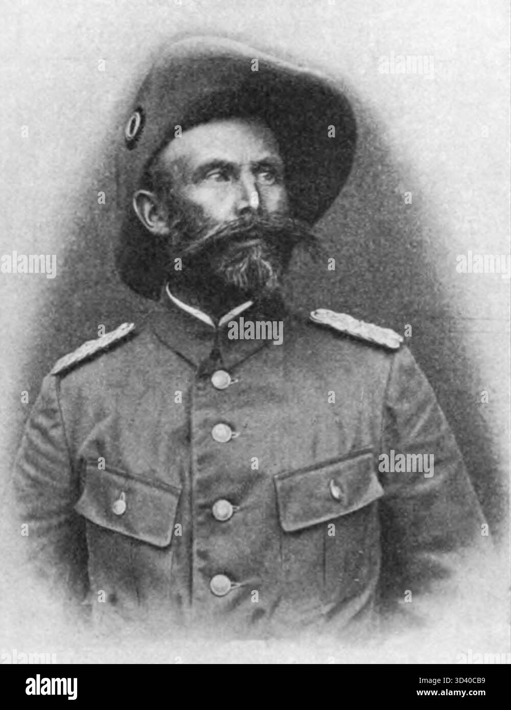 Ludwig von Estorff (1859-1943) è raffigurato come maggiore nella Schutztruppe per l'Africa tedesca del Sud-Ovest, intorno al 1905. Estorff prestò servizio nella forza militare coloniale tedesca all'inizio del XX secolo in Africa. Foto Stock