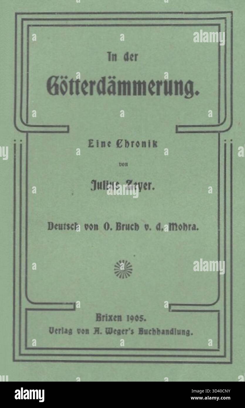 Copertina della pubblicazione di Julius Zeyer 'in der Götterdämmerung' (in Twilight of the Gods) del 1905. Foto Stock