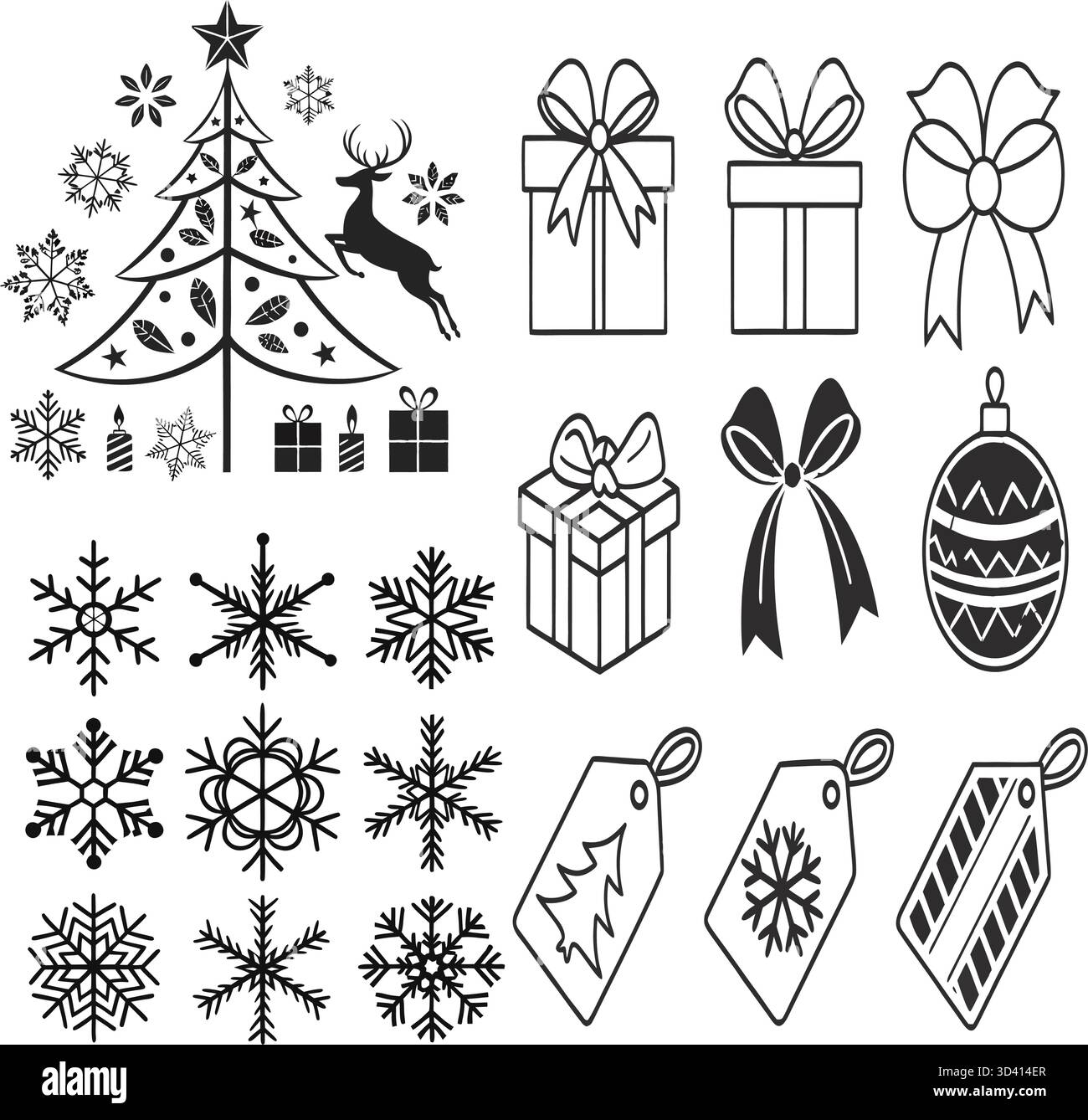 Collezione Winter Holiday Clipart Illustrazione Vettoriale