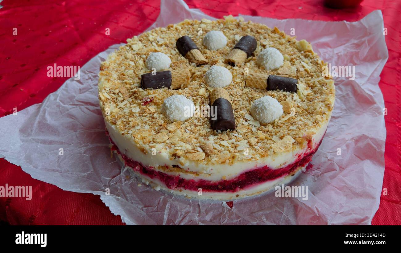 Torta di Napoleone - Immagine stock catturata con smartphone