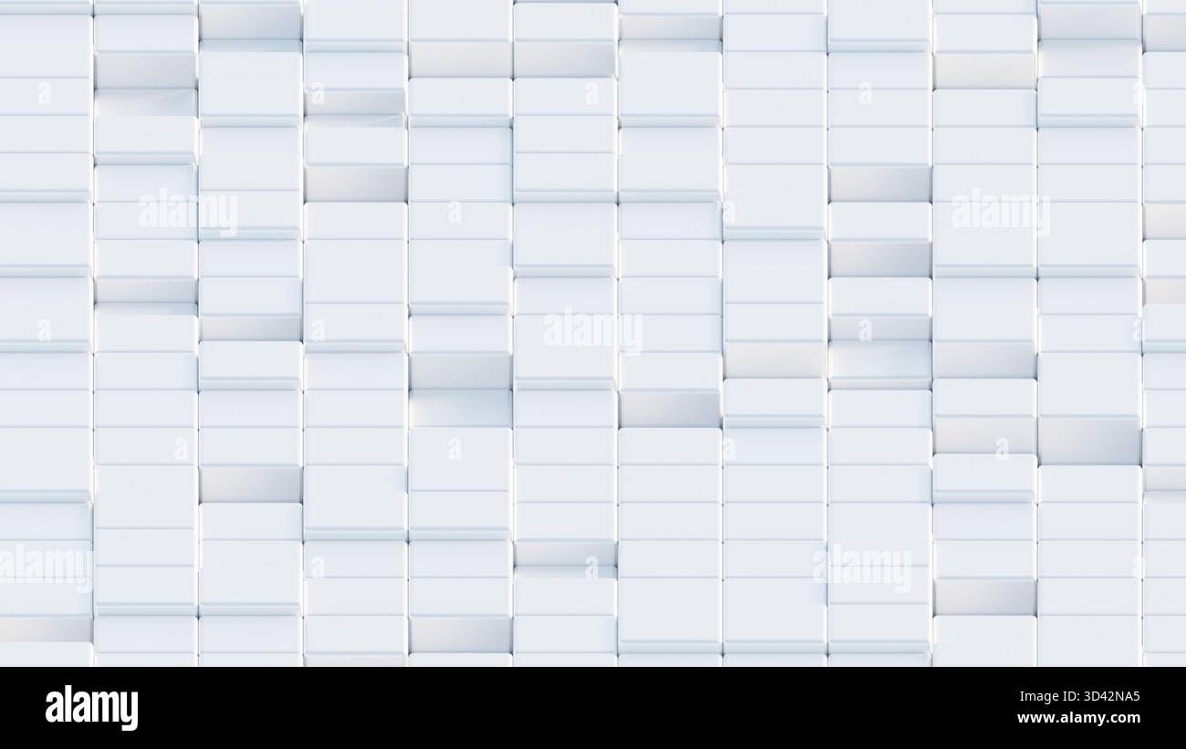 SFONDO CUBO 3D BIANCO. Sfondo astratto e scrren per dispositivi mobili o social Foto Stock