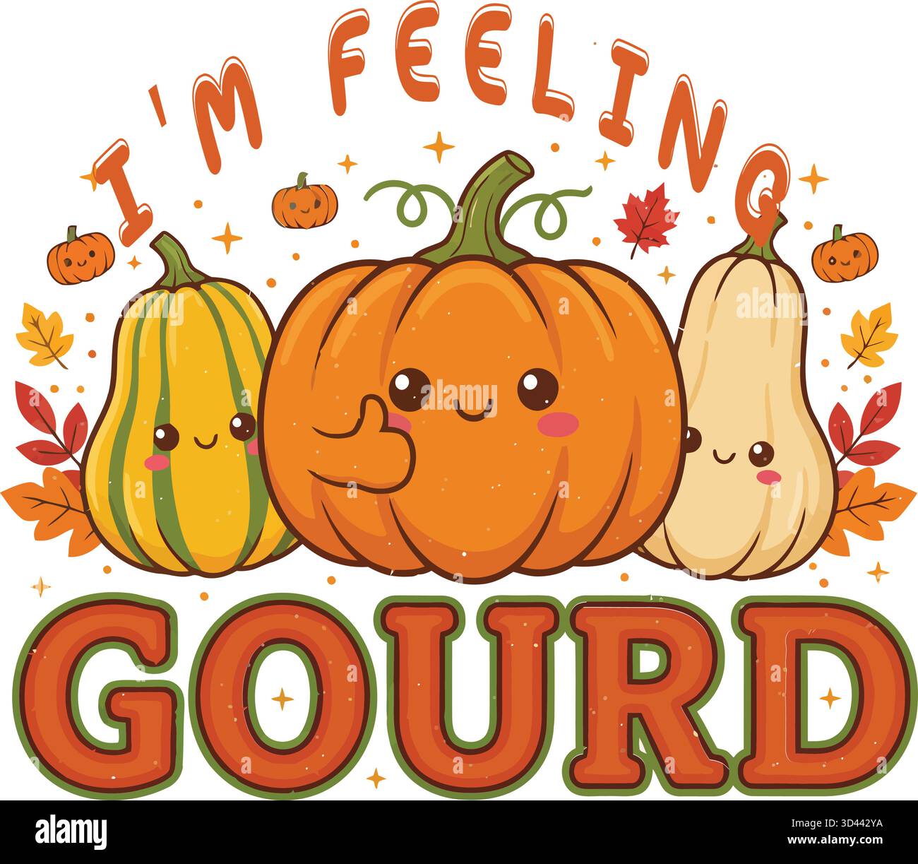 Sto sentendo Gourd divertente Fall Pun Design Illustrazione Vettoriale