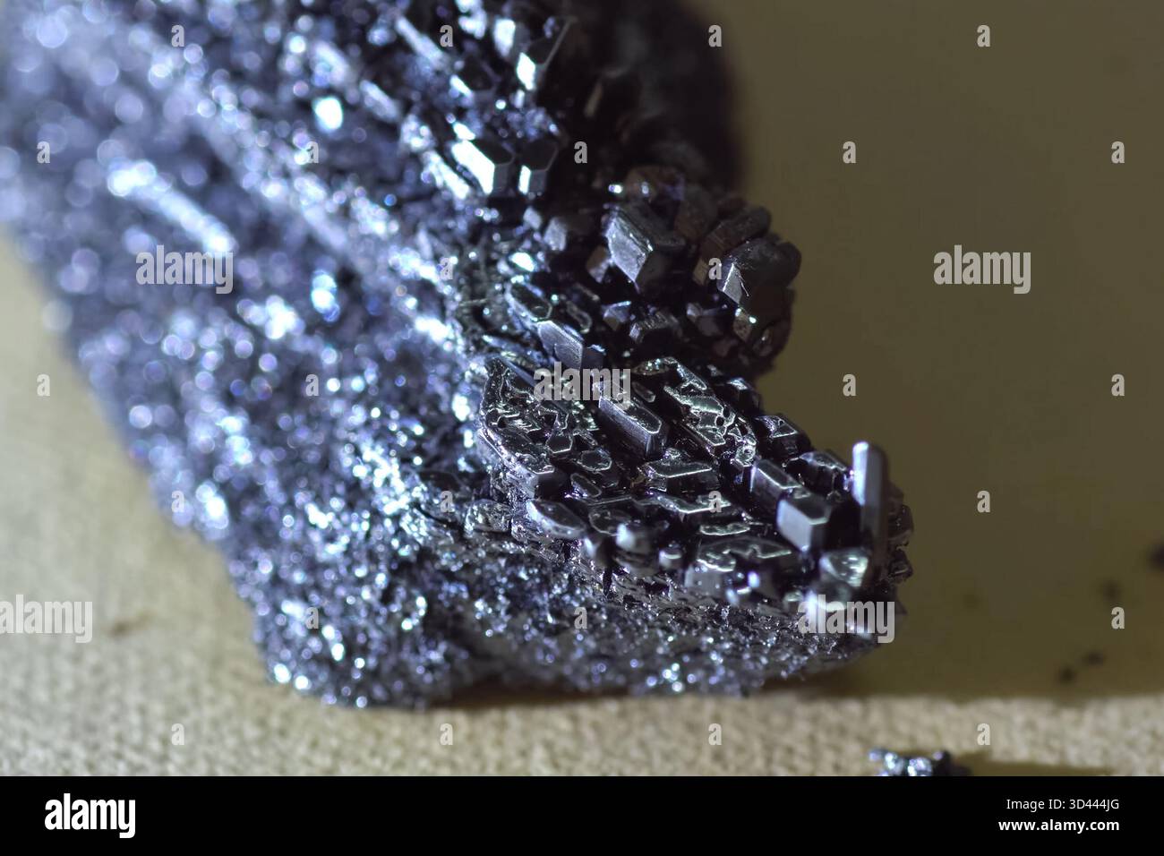 Cristalli di iodio, iodio in forma metallica. Foto Stock