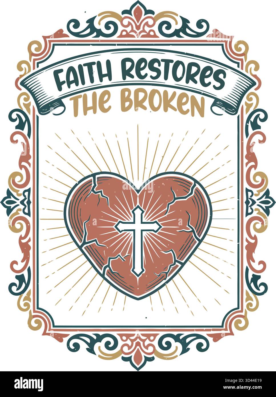 Faith ripristina la Broken Vector Art Illustrazione Vettoriale