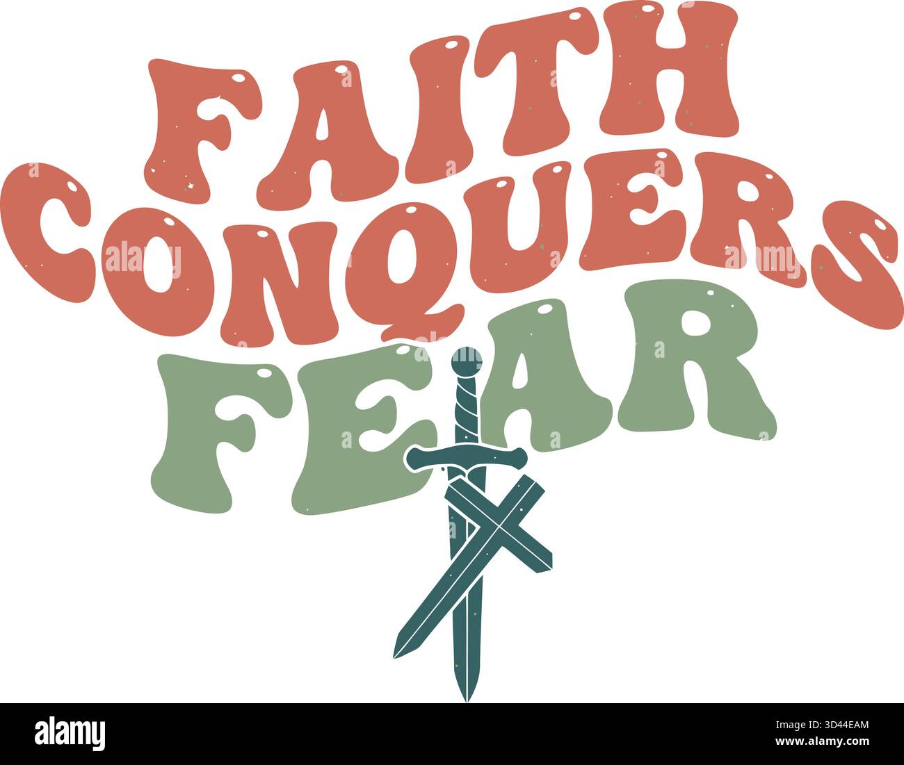 Faith Conquers Fear Vector Design Illustrazione Vettoriale