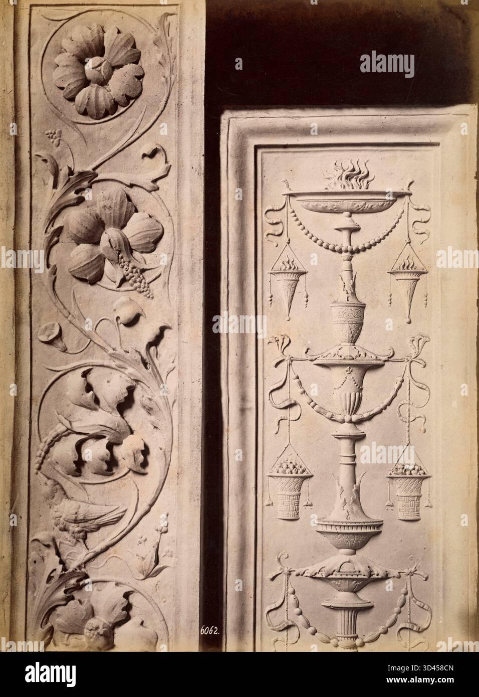 Intonaco a rilievo italiano del periodo rinascimentale italiano. Foto Stock