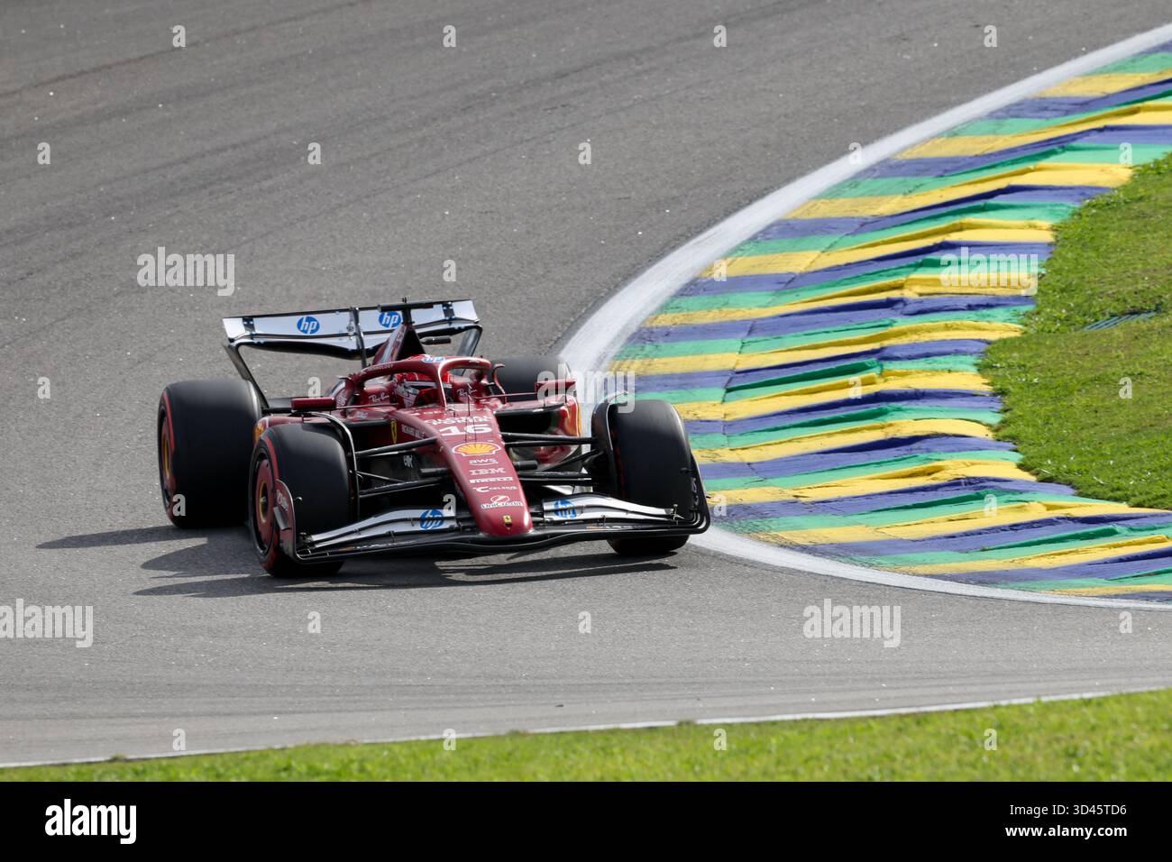 San Paolo, BRA. 11/08/2025. Charles Leclerc di Monaco alla guida della (16) Scuderia Ferrari HP SF-25 Ferrari, durante la Formula 1 MSC Cruises grande Premio De Sao Paulo 2025. Crediti: Alessio Morgese / Alamy live news Foto Stock