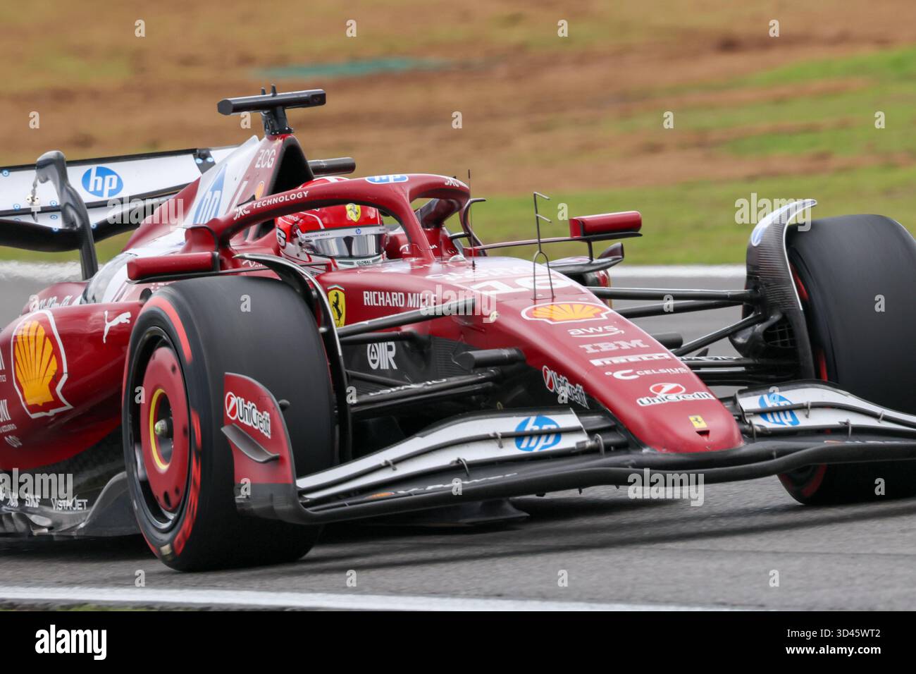 San Paolo, BRA. 11/08/2025. Charles Leclerc di Monaco alla guida della (16) Scuderia Ferrari HP SF-25 Ferrari, durante la Formula 1 MSC Cruises grande Premio De Sao Paulo 2025. Crediti: Alessio Morgese / Alamy live news Foto Stock