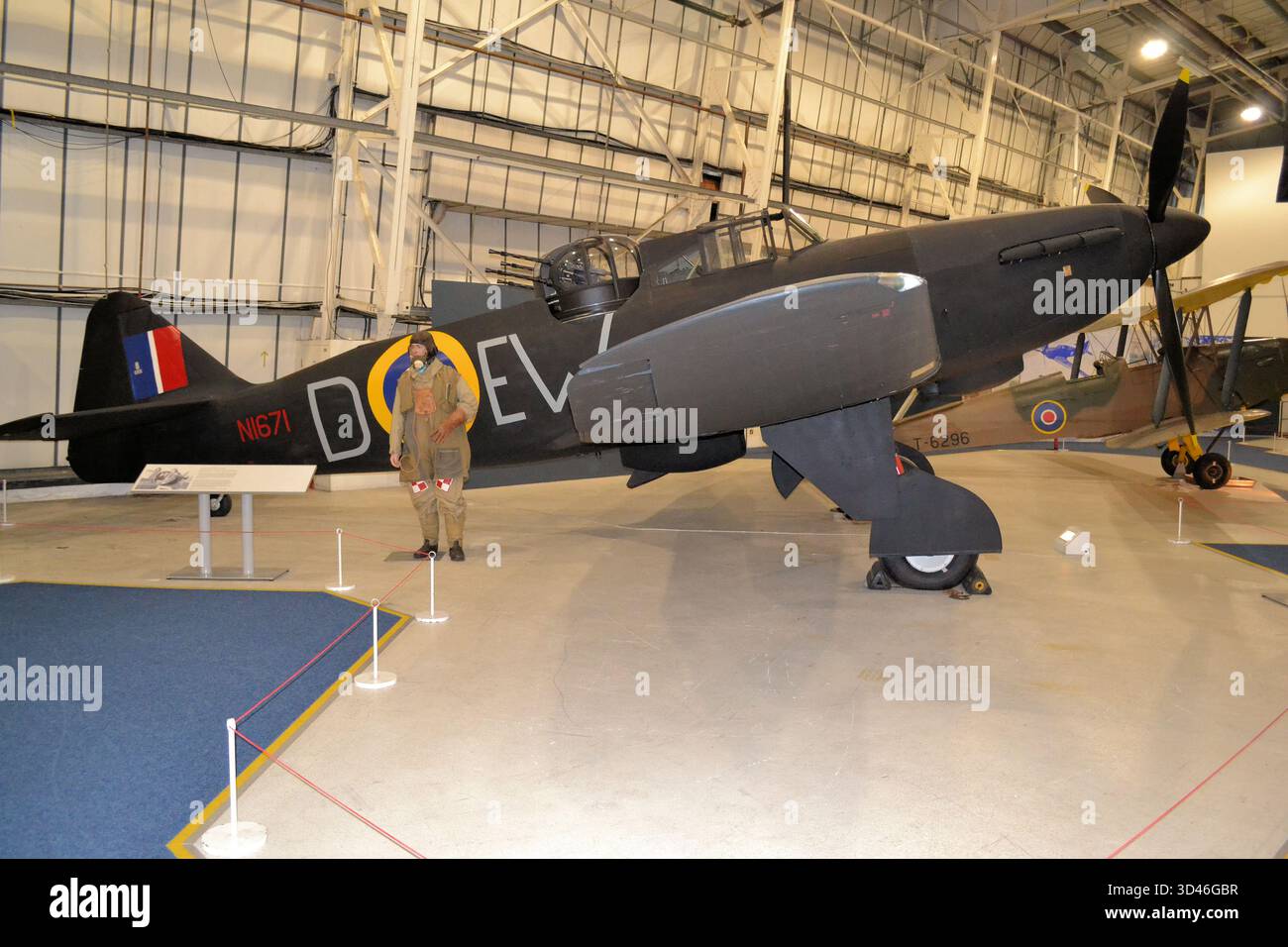 L'unico caccia intercettore Boulton Paul Defiant sopravvissuto della seconda guerra mondiale è esposto al RAF Museum Foto Stock